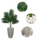 Planta Artificial Palmeira Com Vaso Ondulado Cone E Pedras - Planta Artificial Palmeira Com Vaso Ondulado Cone E Pedras -