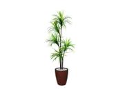 Planta Artificial Para Sala Árvore Yucca 1,60m Kit + Vaso E. Marrom 32cm