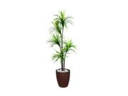 Planta Artificial Para Sala Árvore Yucca 1,60m Kit + Vaso S. Marrom 30cm