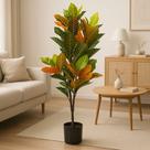 Planta Artificial Realista Croton Para Decoração Sala Com 1.20m, Plantas Artificiais, Decoração Moderna para Ambientes Internos e Externos.