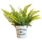 Planta Artificial Samambaia + Vaso Metal Decoração