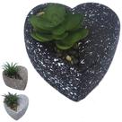 Planta Artificial Suculenta Decorativa Vaso Flor Coração decoração decorativas vasinho falsa flor 2109018