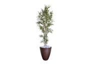Planta Árvore Artificial Bambu 2,11m Com Vaso Marrom 44