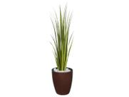 Planta Árvore Artificial Grass 1,20 m Kit + Vaso S. Marrom 30 cm