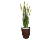 Planta Árvore Artificial Grass com Grão 90 cm Kit + Vaso S. Marrom 30 cm