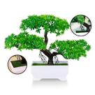 Planta bonsai árvore artificial com vaso para decoração verde