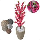 Planta Cerejeira Pink Flor Artificial Com Vaso Decoração