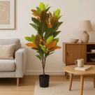 Planta Croton Árvore Artificial Decoração Sala Com 1.20m