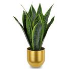 Planta de cobra artificial Briful Fake Plants com vaso dourado de 43 cm