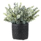 Planta de eucalipto artificial MyGift com vasos de concreto modernos