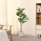 Planta de seringueira artificial FLOWORLD Ficus 110 cm de altura com vaso