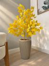 Planta Ficus Amarelo Artificial Com Vaso Flor Arranjo Casa -