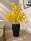 Planta Ficus Amarelo Artificial Com Vaso Flor Arranjo Casa -