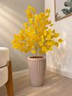 Planta Ficus Amarelo Artificial Com Vaso Flor Arranjo Casa -