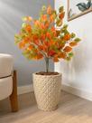 Planta Ficus Laranja Outono Artificial Com Vaso Casca Luxo - Planta Ficus Laranja Outono Artificial Com Vaso Casca Luxo -