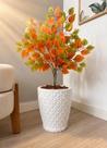 Planta Ficus Laranja Outono Artificial Com Vaso Casca Luxo - Planta Ficus Laranja Outono Artificial Com Vaso Casca Luxo -