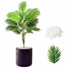 Planta Palmeira Artificial + Vaso Bojo com Pedra Decoração