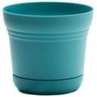 Plantador Bloem Saturn Round com pires 14 cm Bermuda Teal 18L