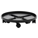 Plantador Caddy Bloem redondo com rodas de plástico preto de 12 polegadas 34 kg
