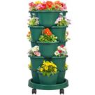 Plantador de jardim vertical VECELO de 5 níveis, autoirrigável, verde escuro