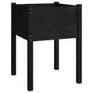 Plantador de jardim VidaXL Black Solid Wood Pine 50x50x70 cm Plantador de jardim VidaXL Black Solid Wood Pine 50x50x70 cm