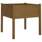Plantador de jardim VidaXL Honey Brown Madeira Maciça Pinho 70x70x70cm