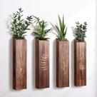 Plantador de parede BOTOP Wood Indoor, pacote com 4 unidades, Modern Boho Brown