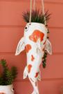 Plantador KALALOU CDV2165 Ceramic Koi Fish pendurado 33 cm