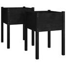 Plantadores de jardim VidaXL Black Solid Wood Pine 50x50x70cm 2 unidades Plantadores de jardim VidaXL Black Solid Wood Pine 50x50x70cm 2 unidades