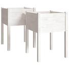 Plantadores de jardim vidaXL Madeira maciça branca de pinho 50x50x70 cm 2 peças Plantadores de jardim vidaXL Madeira maciça branca de pinho 50x50x70 cm 2 peças