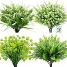 Plantas Artificiais TURNMEON 12 Pacotes Resistentes a UV