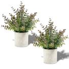 Plantas Artificiales de Eucalipto Coferset 2 Paquetes 24 cm Morado