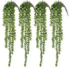 Plantas Colgantes Artificiales CEWOR Cadena de Perlas x4 - 60 cm