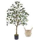 Plantas térmicas artificiais de eucalipto 120 cm com cesta