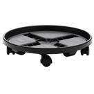 Planter Caddy Bloem Round com rodas de plástico preto de 14 polegadas