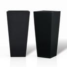 Planters GreenShip, 69 cm de altura, preto, conjunto de 2 à prova de intempéries Planters GreenShip, 69 cm de altura, preto, conjunto de 2 à prova de intempéries