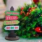 Plaquinha Bem-Vindo Feliz Natal Ho Ho Ho 11x22 cm Enfeite de Natal - Piffer Festas - Inspire sua Festa Loja