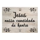 Plaquinha De Casamento Noiva Madeira Clara Jesus Nosso convidado de honra