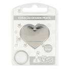 Plaquinha de Identificação Personalizada - Coração Prata G Plaquinha de Identificação Personalizada - Coração Prata G