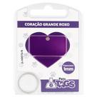 Plaquinha de Identificação Personalizada - Coração Roxo G Plaquinha de Identificação Personalizada - Coração Roxo G