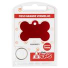 Plaquinha de Identificação Personalizada - Osso Vermelho G