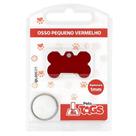 Plaquinha de Identificação Personalizada - Osso Vermelho P