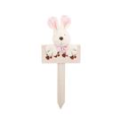 Plaquinha de Páscoa MDF Coelho Florido Mini - Pegadas - Rosa - 1 unidade - Cromus -