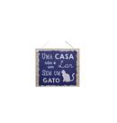 Plaquinha Decorativa de madeira com frase para gatos - Hello Pet