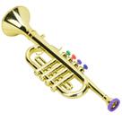 Plástico dourado Trumpet Ejoyous Kids com 4 teclas coloridas