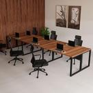 Plataforma de Trabalho Escritório 6 Pessoas 4,20m x 1,20m Pés Metal Escritório F5 Office Plataforma de Trabalho Escritório 6 Pessoas 4,20m x 1,20m Pés Metal Escritório F5 Office