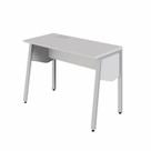 Plataforma de Trabalho Individual 120cm Industrial Tampo Chanfrado com Caixa de Tomadas Executive Cinza