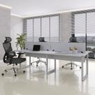Plataforma Dupla Escrivaninha Tub Corporativa Light 4 Lugares 200cm Industrial Cinza