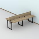 Plataforma Dupla Escrivaninha Tub Corporativa Light 4 Lugares 200cm Industrial Noce Naturalle E Preto Plataforma Dupla Escrivaninha Tub Corporativa Light 4 Lugares 200cm Industrial Noce Naturalle E Preto
