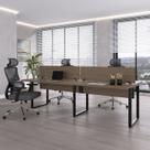 Plataforma Dupla Escrivaninha Tub Corporativa Light 4 Lugares 220cm Industrial Walnut E Preto Plataforma Dupla Escrivaninha Tub Corporativa Light 4 Lugares 220cm Industrial Walnut E Preto